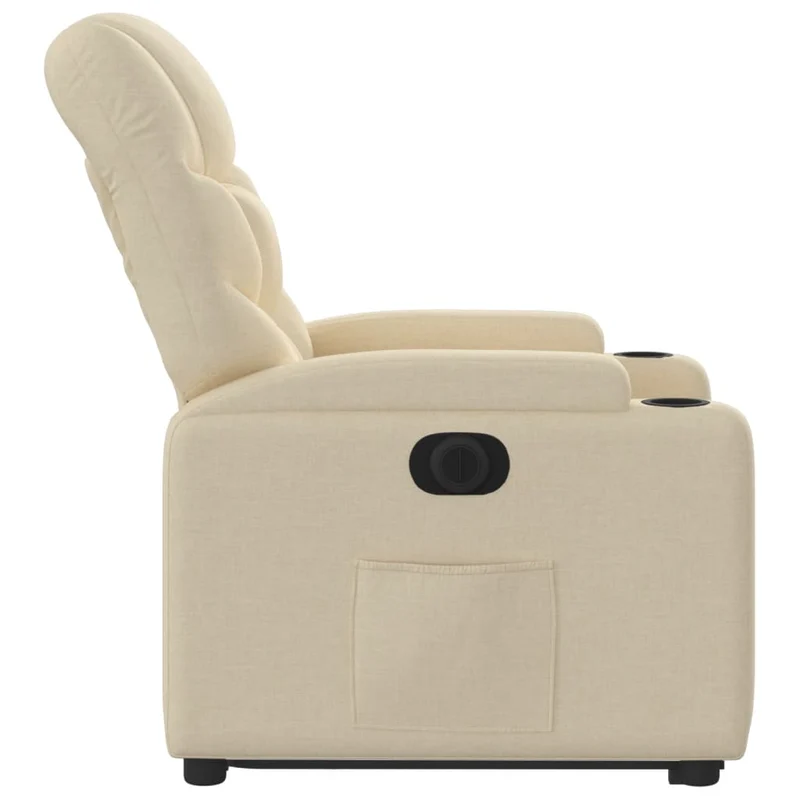 Fauteuil relax TV fonction de levage électrique très confortable en tissu crème DEC028285