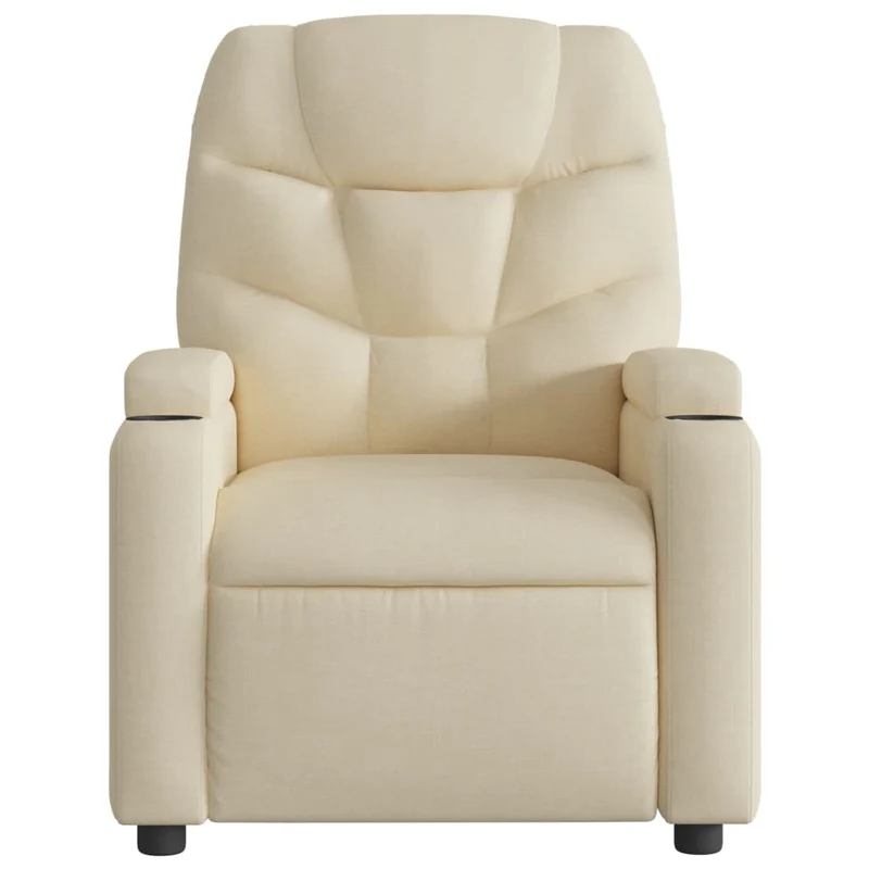 Fauteuil relax TV fonction d'inclinaison électrique très confortable en tissu crème DEC028274