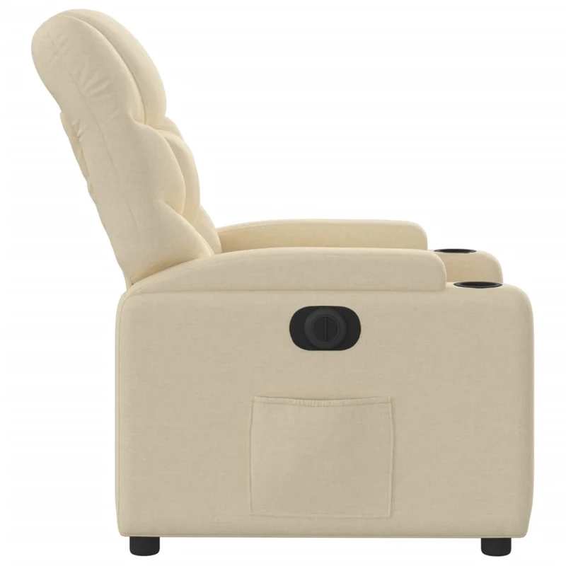 Fauteuil relax TV fonction d'inclinaison électrique très confortable en tissu crème DEC028274