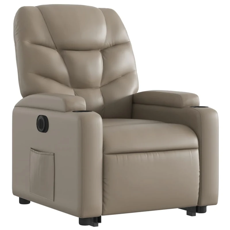 Fauteuil relax TV fonction de levage électrique très confortable en PVC couleur cappuccino DEC028247