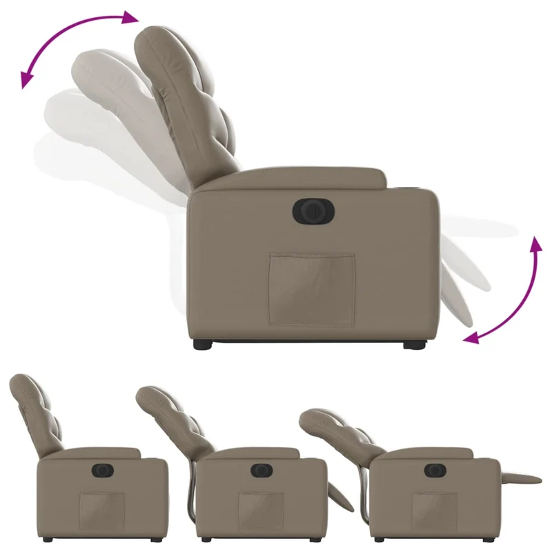 Fauteuil relax TV fonction de levage électrique très confortable en PVC couleur cappuccino DEC028247