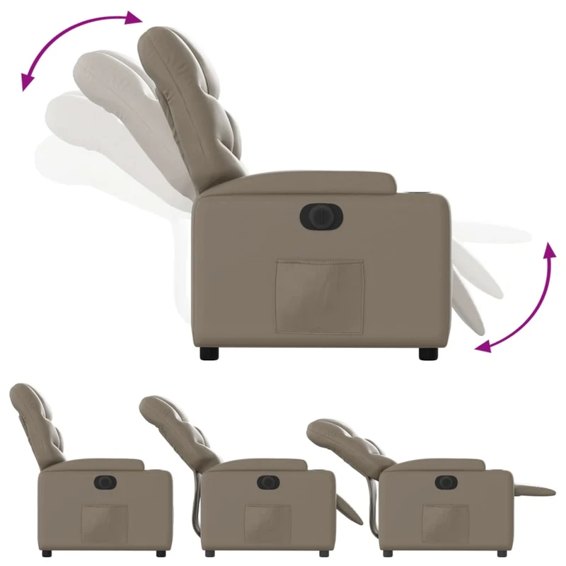 Fauteuil relax TV fonction d'inclinaison électrique très confortable en PVC cappuccino DEC028245