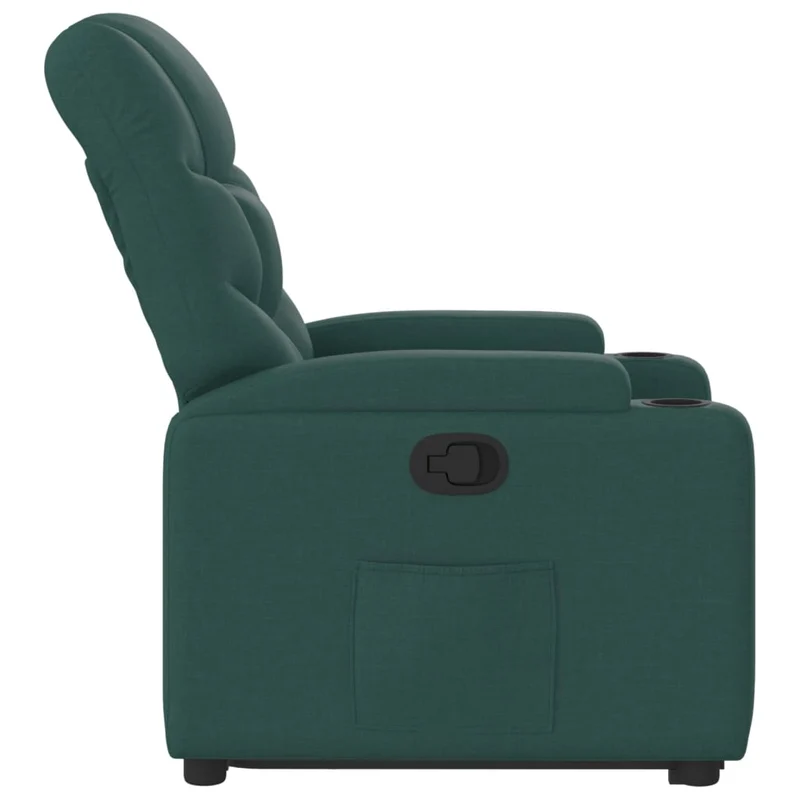 Fauteuil relax TV rembourrage confortable fonction de levage électrique en tissu vert foncé DEC028228