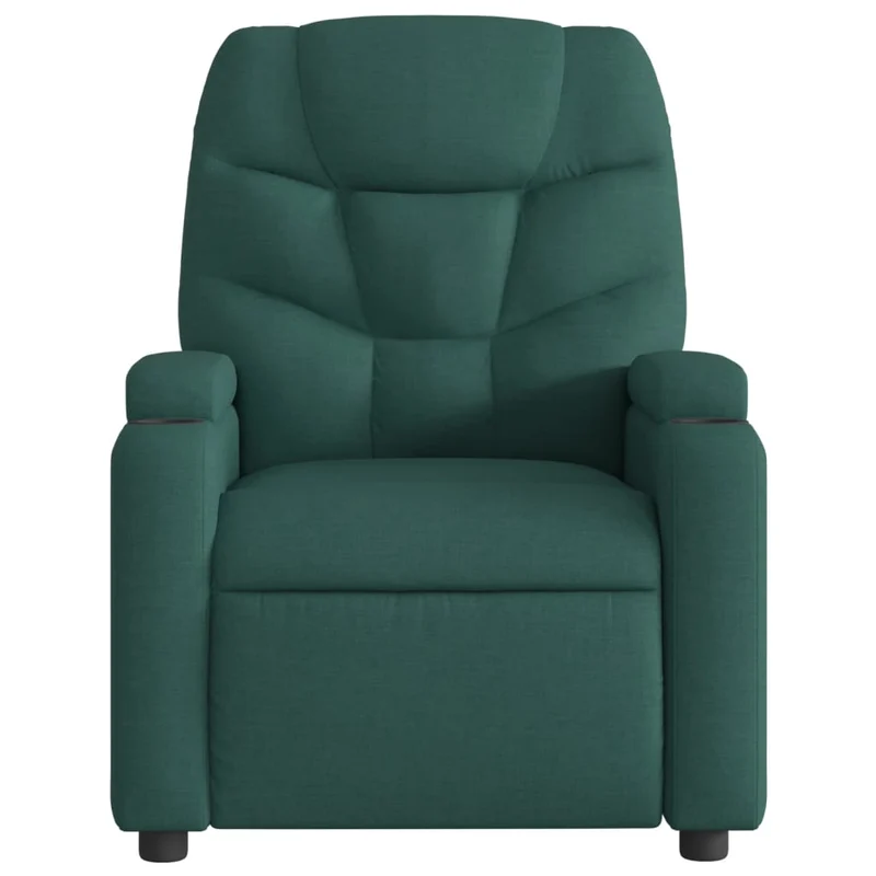 Fauteuil relax TV rembourrage confortable fonction d'inclinaison manuelle en tissu vert foncé DEC028224