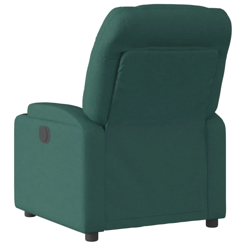 Fauteuil relax TV rembourrage confortable fonction d'inclinaison manuelle en tissu vert foncé DEC028224