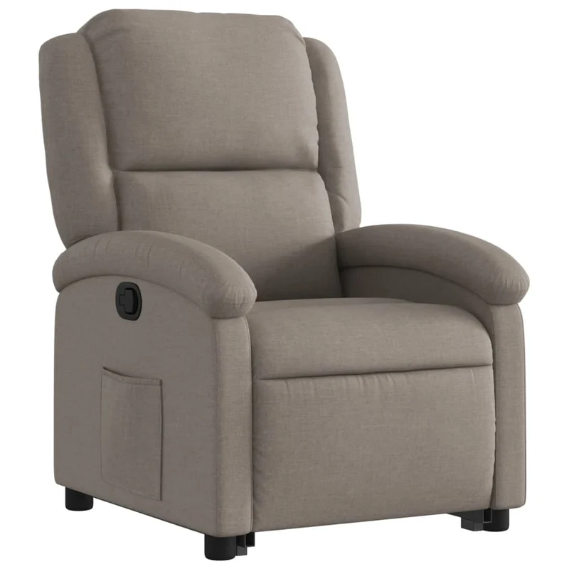 Fauteuil relax TV rembourrage confortable fonction de levage électrique en tissu taupe DEC028200