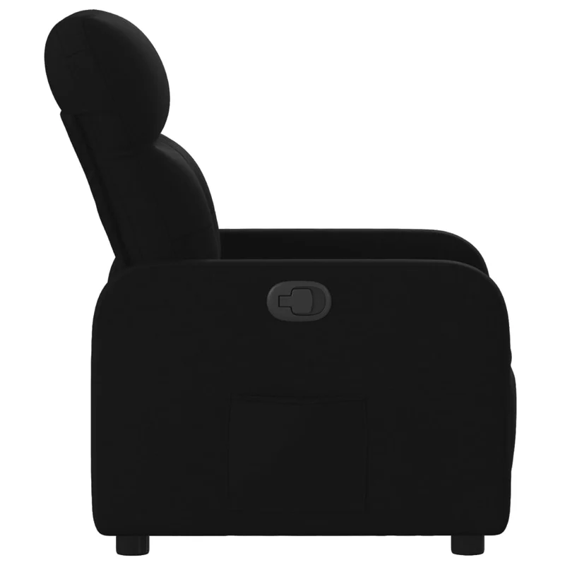 Fauteuil relax TV rembourrage confortable fonction d'inclinaison manuelle en tissu noir DEC028097