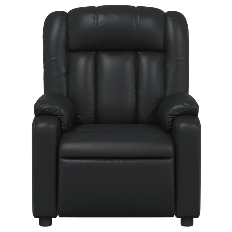Fauteuil relax TV rembourrage confortable fonction d'inclinaison manuelle en PVC noir DEC028078