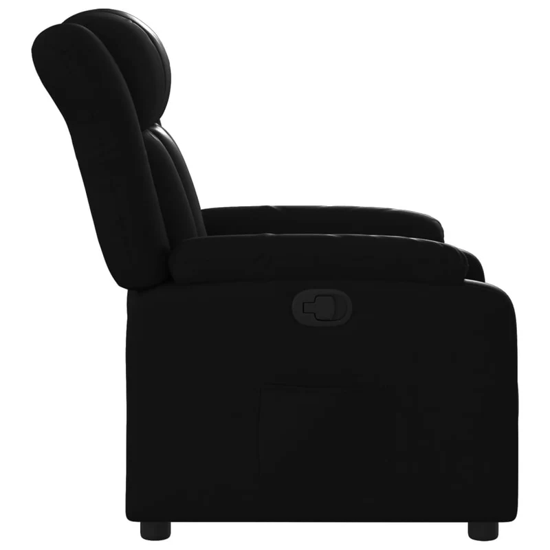Fauteuil relax TV rembourrage confortable fonction d'inclinaison manuelle en PVC noir DEC028078