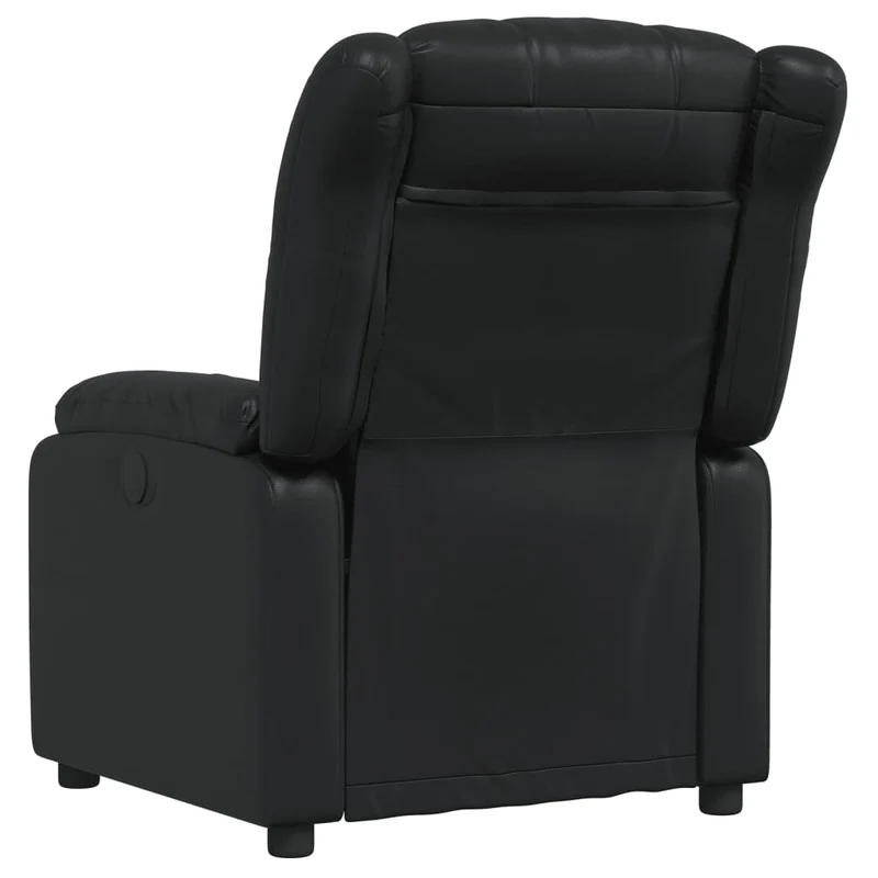 Fauteuil relax TV rembourrage confortable fonction d'inclinaison manuelle en PVC noir DEC028078