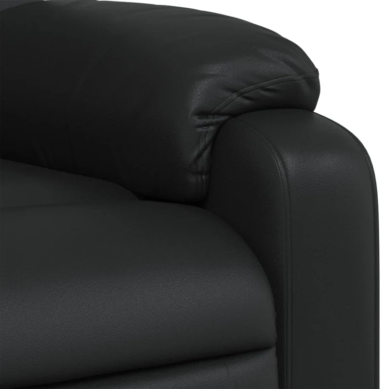 Fauteuil relax TV rembourrage confortable fonction d'inclinaison manuelle en PVC noir DEC028078