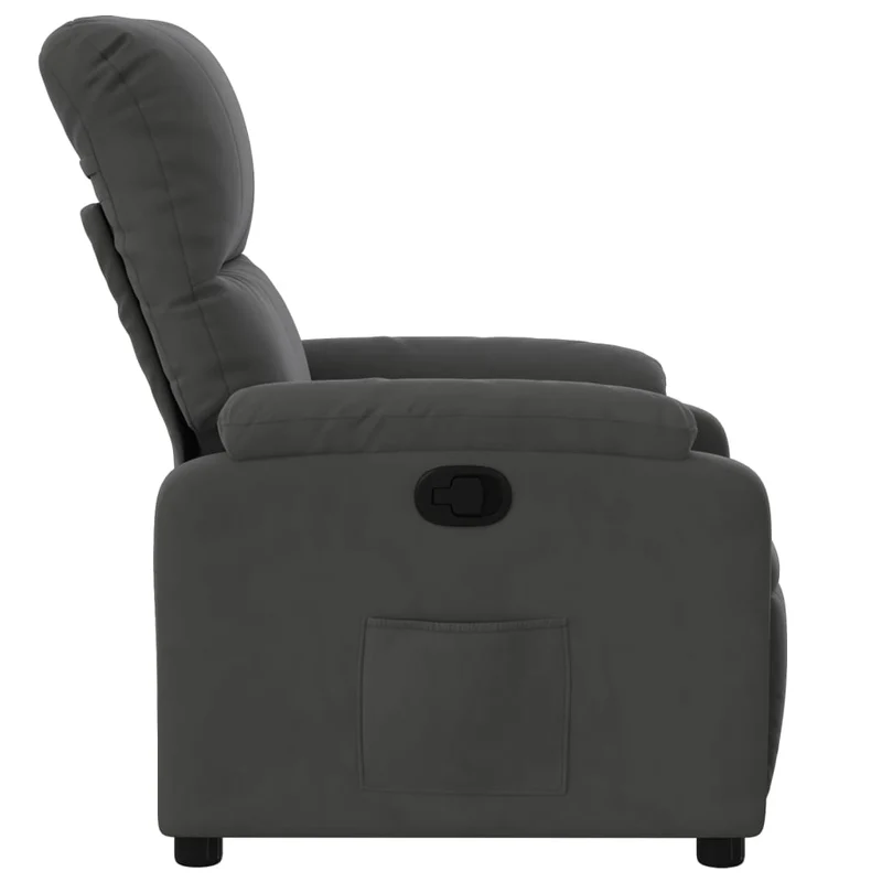 Fauteuil relax TV rembourrage confortable fonction d'inclinaison manuelle en tissu microfibre gris DEC027961