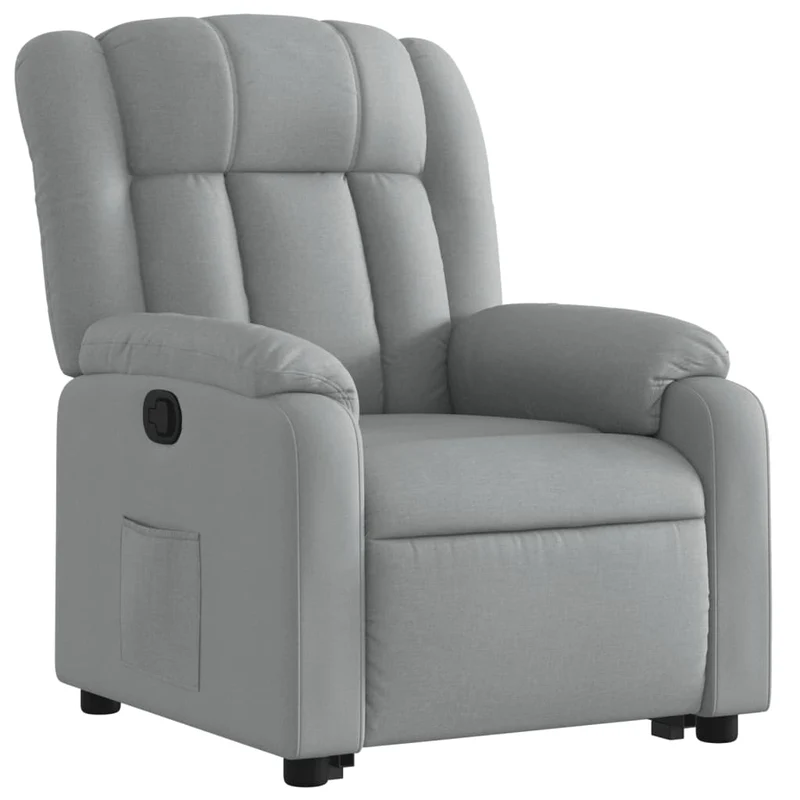 Fauteuil relax TV rembourrage confortable fonction de levage électrique en tissu gris clair DEC027910