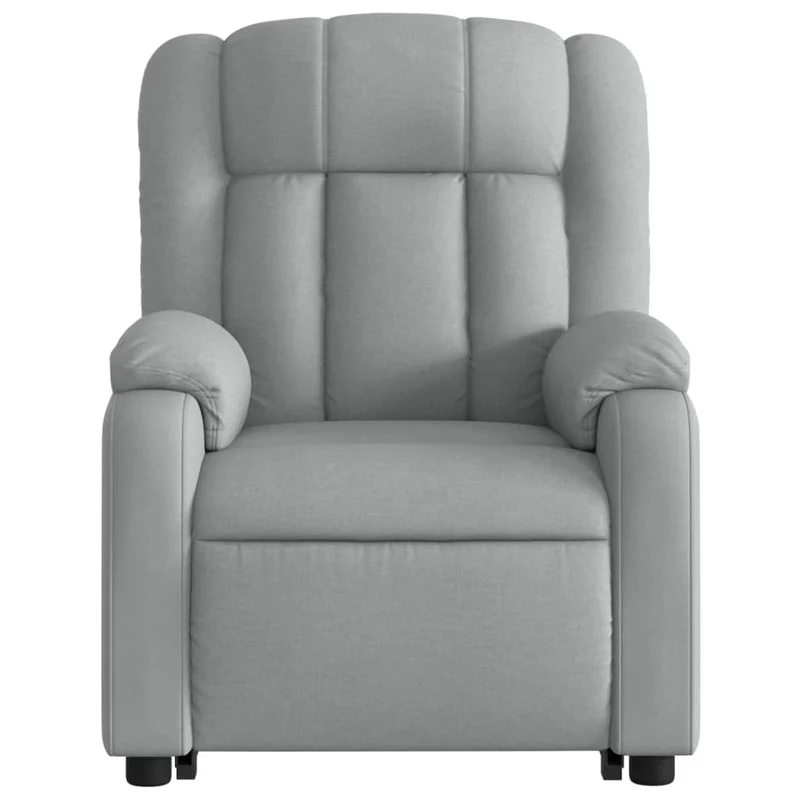 Fauteuil relax TV rembourrage confortable fonction de levage électrique en tissu gris clair DEC027910