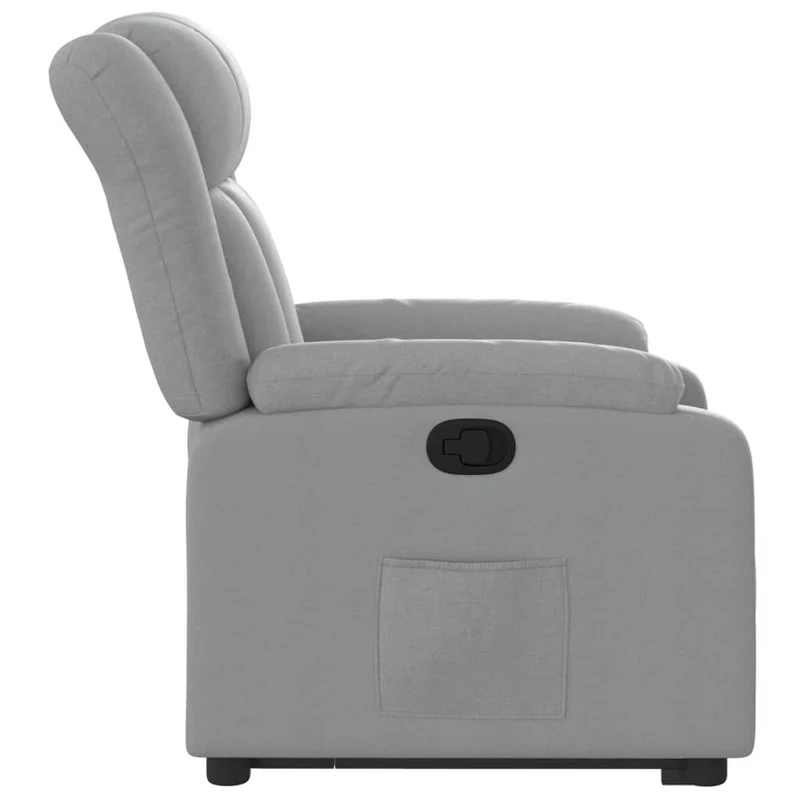 Fauteuil relax TV rembourrage confortable fonction de levage électrique en tissu gris clair DEC027910
