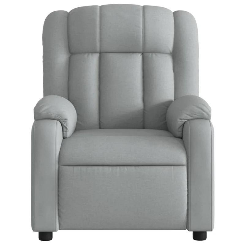 Fauteuil relax TV rembourrage confortable fonction d'inclinaison manuelle en tissu gris clair DEC027903