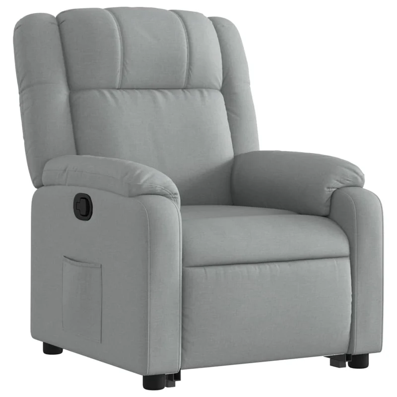 Fauteuil relax TV rembourrage confortable fonction de levage électrique en tissu gris clair DEC027898