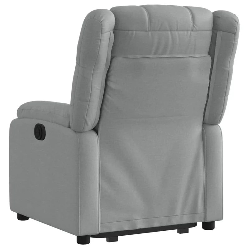Fauteuil relax TV rembourrage confortable fonction de levage électrique en tissu gris clair DEC027898