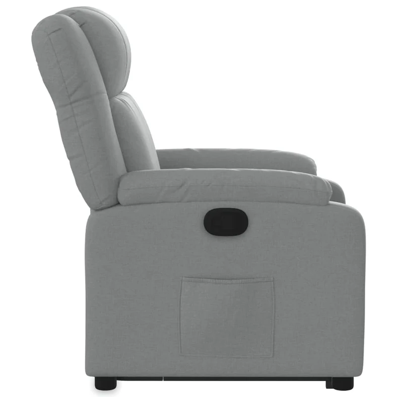 Fauteuil relax TV rembourrage confortable fonction de levage électrique en tissu gris clair DEC027898