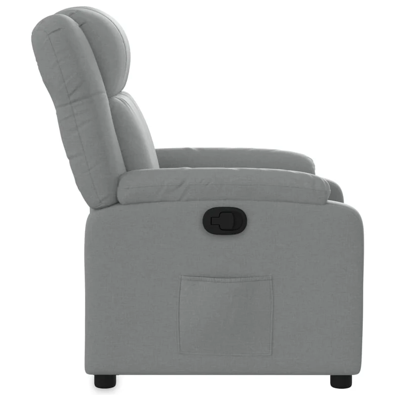 Fauteuil relax TV rembourrage confortable fonction d'inclinaison manuelle en tissu gris clair DEC027897