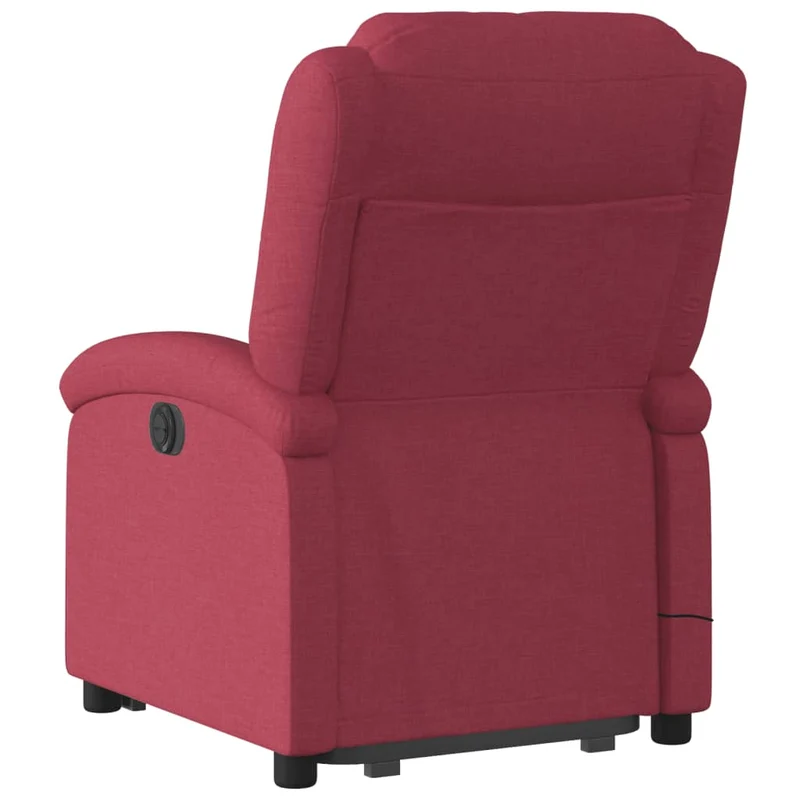 Fauteuil de relaxation fonction massage et inclinable en tissu rouge bordeaux DEC027844