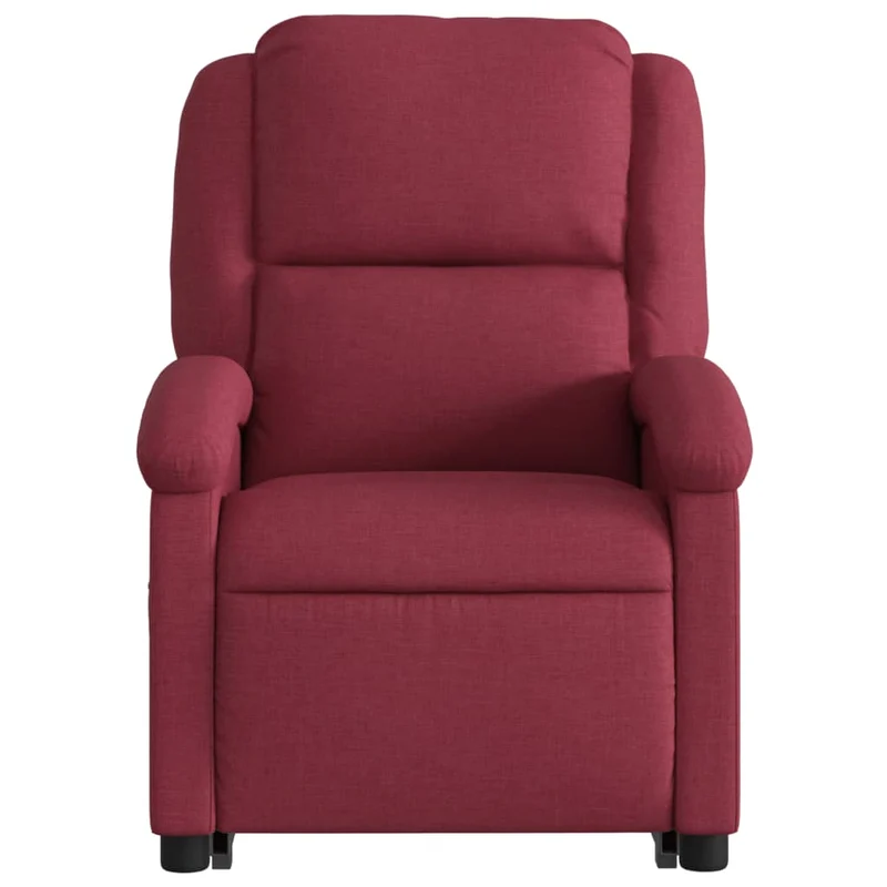 Fauteuil de relaxation fonction massage et inclinable en tissu rouge bordeaux DEC027844