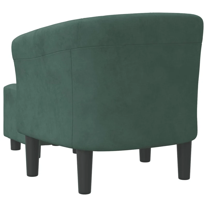 Fauteuil lounge assise confortable design moderne avec repose-pieds en velours vert foncé DEC026437
