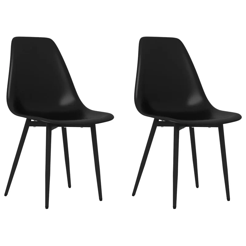 Set de 2 chaises de salle à manger dsign classique en pp noir DEC025550