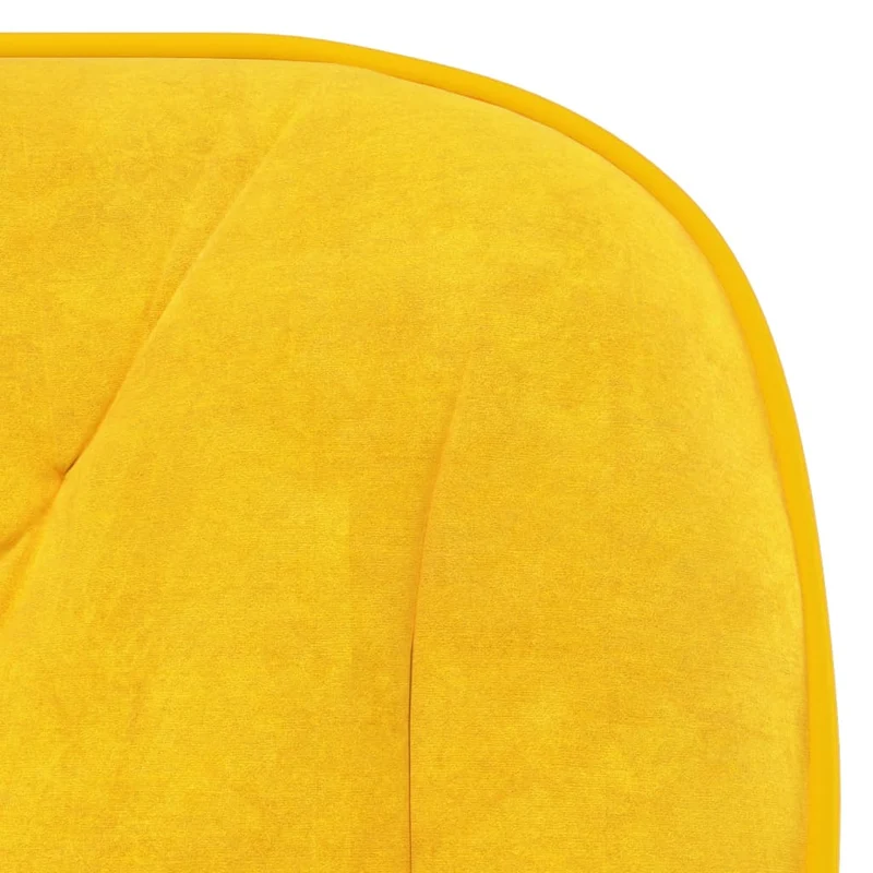 Lot de 2 chaises de salle à manger bureau sur roulettes siège pivotant hauteur réglable en velours jaune DEC025266