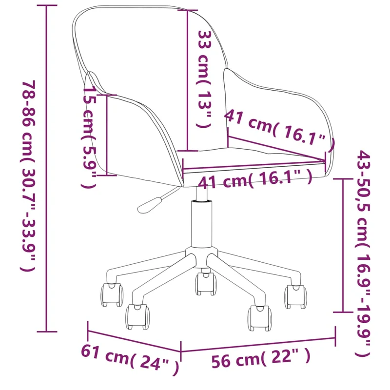 Lot de 2 chaises de salle à manger bureau sur roulettes siège pivotant hauteur réglable en velours jaune DEC025266