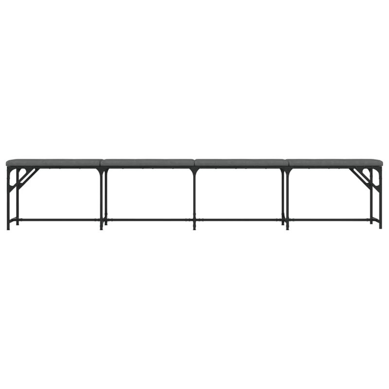 Banc de salle à manger 248 x 32 x 45 cm en acier et tissu gris DEC025023