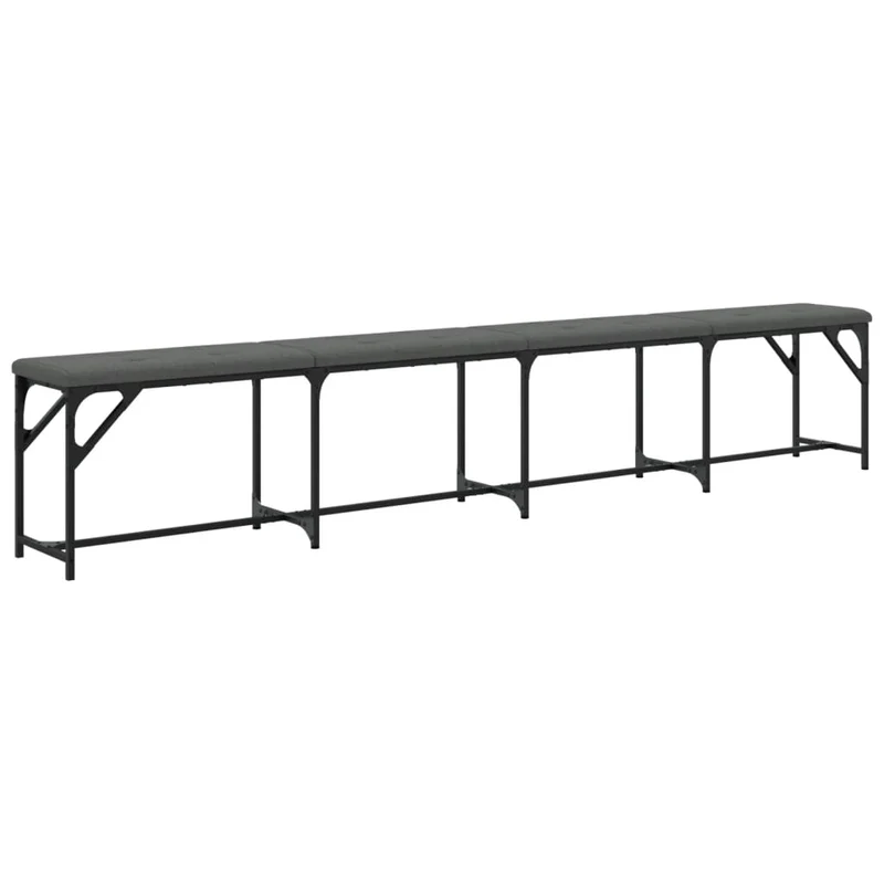Banc de salle à manger 248 x 32 x 45 cm en acier et tissu gris DEC025023