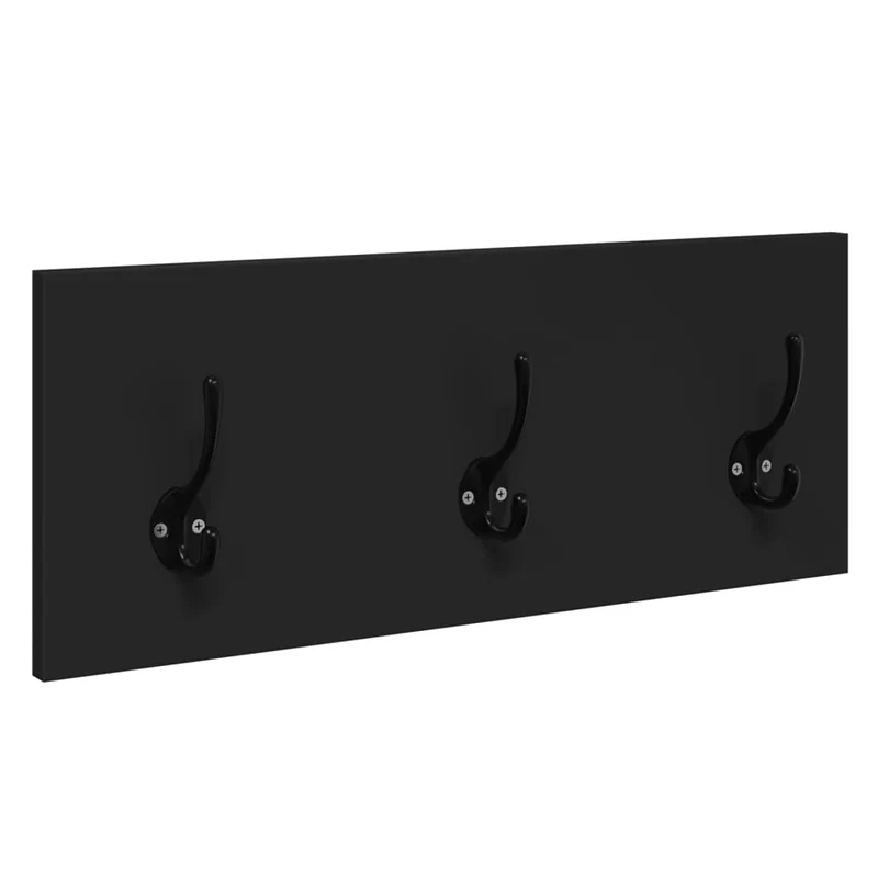 Ensemble de meubles de couloir 4 pièces miroir porte manteaux et banc à chaussures en bois d'ingénierie noir DEC024969