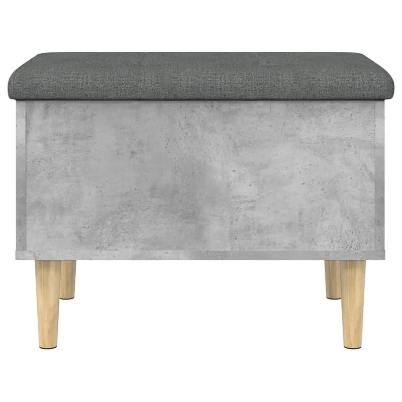 Banc banquette de rangement avec coussin d'assise gris 62 x 42 x 46 cm bois d'ingénierie couleur gris béton DEC024766