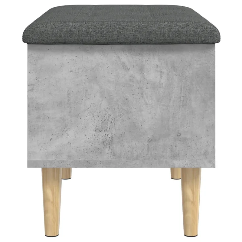 Banc banquette de rangement avec coussin d'assise gris 62 x 42 x 46 cm bois d'ingénierie couleur gris béton DEC024766