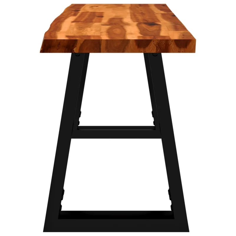 Banc de cuisine design industriel 110 cm en bois d'acacia massif brun pieds en forme de U en acier DEC024698