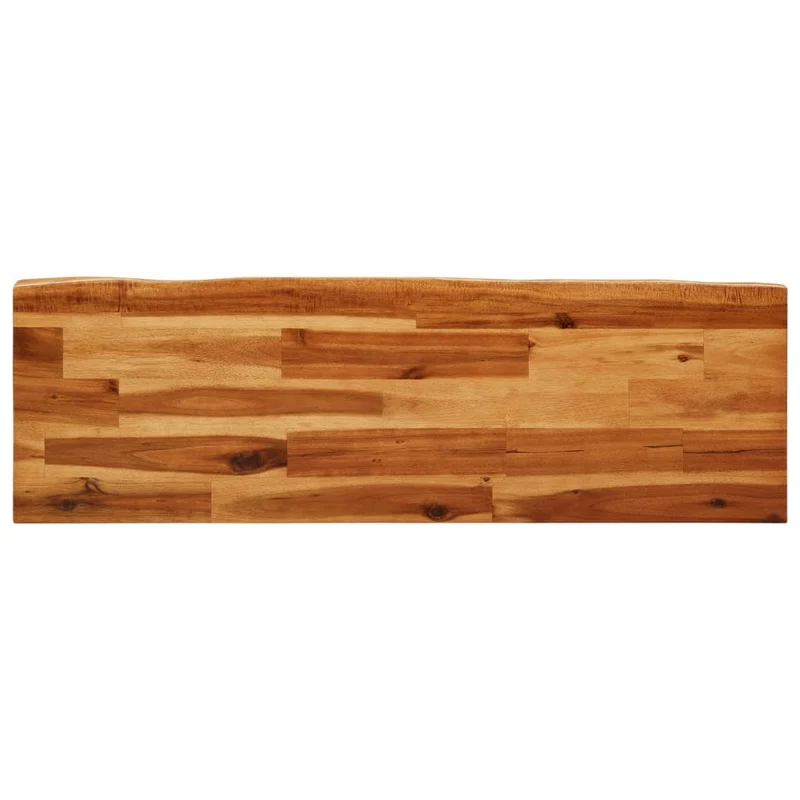 Banc de cuisine design industriel 110 cm en bois d'acacia massif brun pieds en forme de U en acier DEC024698