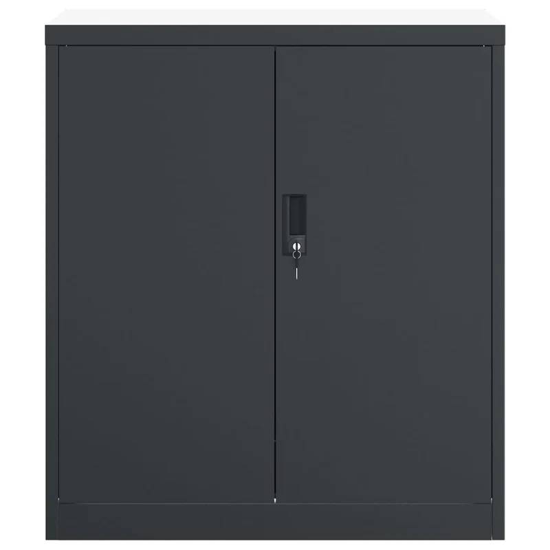 Caissons à tiroirs meuble de bureau portes verrouillables 79 x 40 x 90 cm en acier anthracite DEC024502