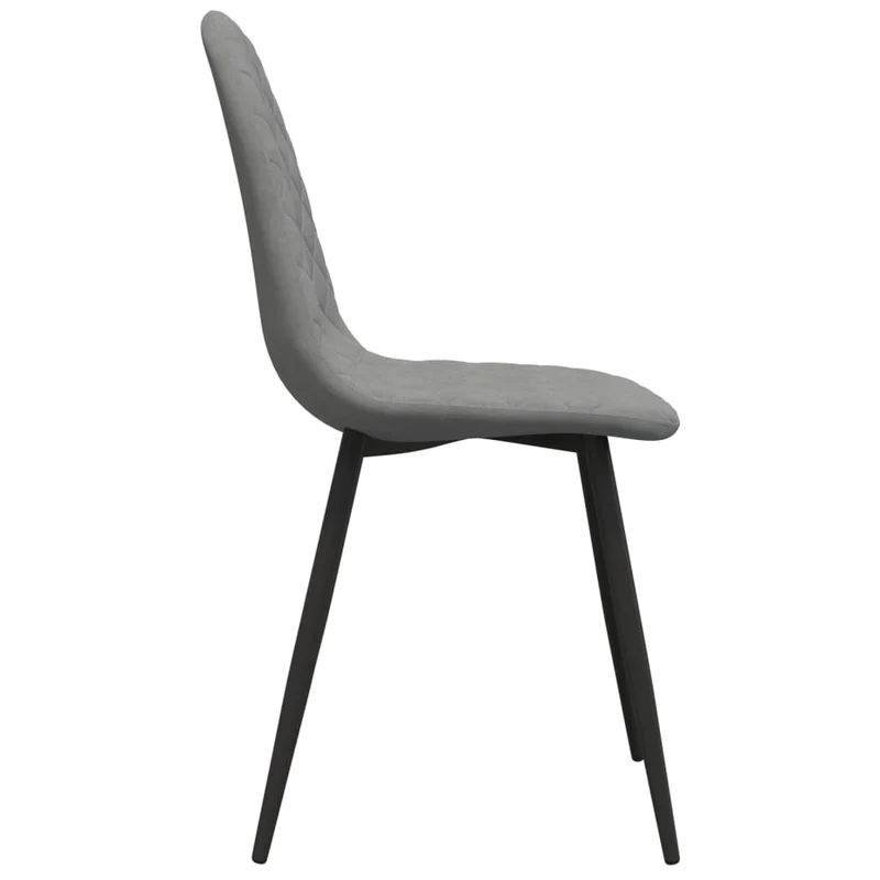 Set de 2 chaises de salle à manger couture en losange en tissu velours gris clair et métal DEC025512