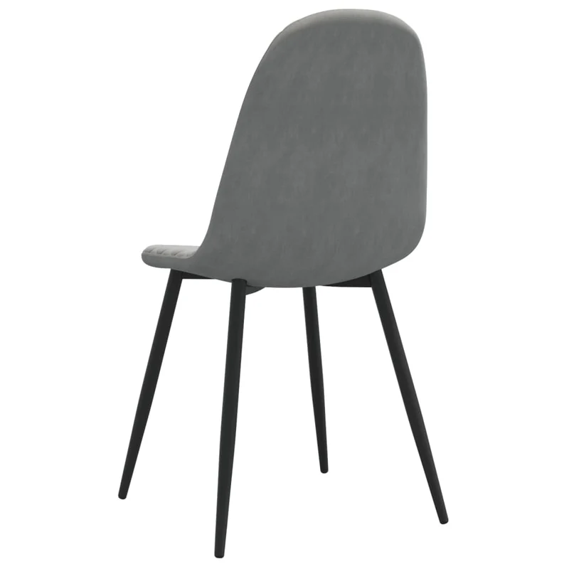 Set de 2 chaises de salle à manger couture en losange en tissu velours gris clair et métal DEC025512