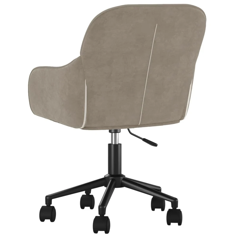 Lot de 2 chaises de salle à manger bureau sur roulettes siège pivotant hauteur réglable en velours gris clair DEC025236
