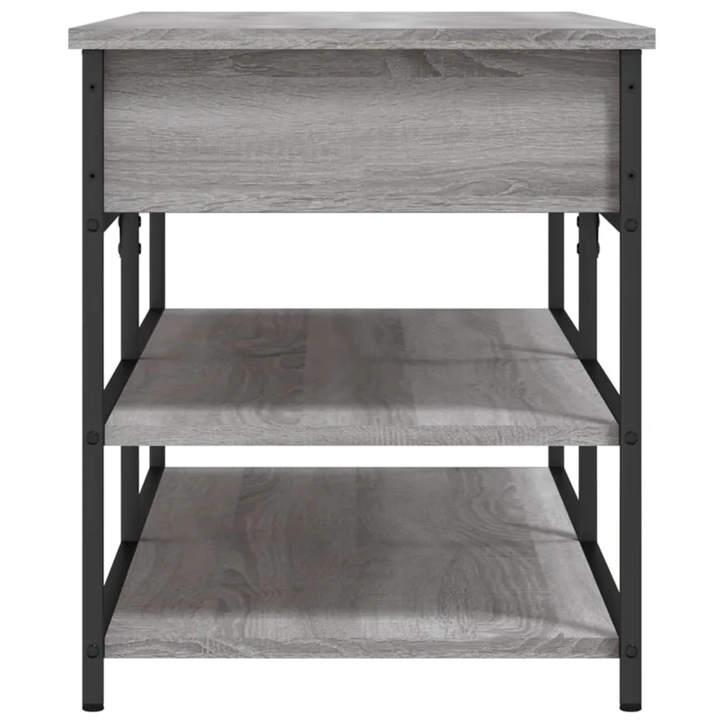 Banc de rangement à chaussures avec compartiment et étagère 100 x 42,5 x 50 cm bois d'ingénierie couleur sonoma gris DEC024931