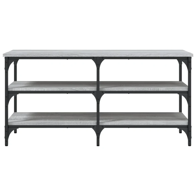Banc de rangement à chaussures 3 étagères 100 x 38,5 x 49 cm bois d'ingénierie couleur sonoma gris DEC024930