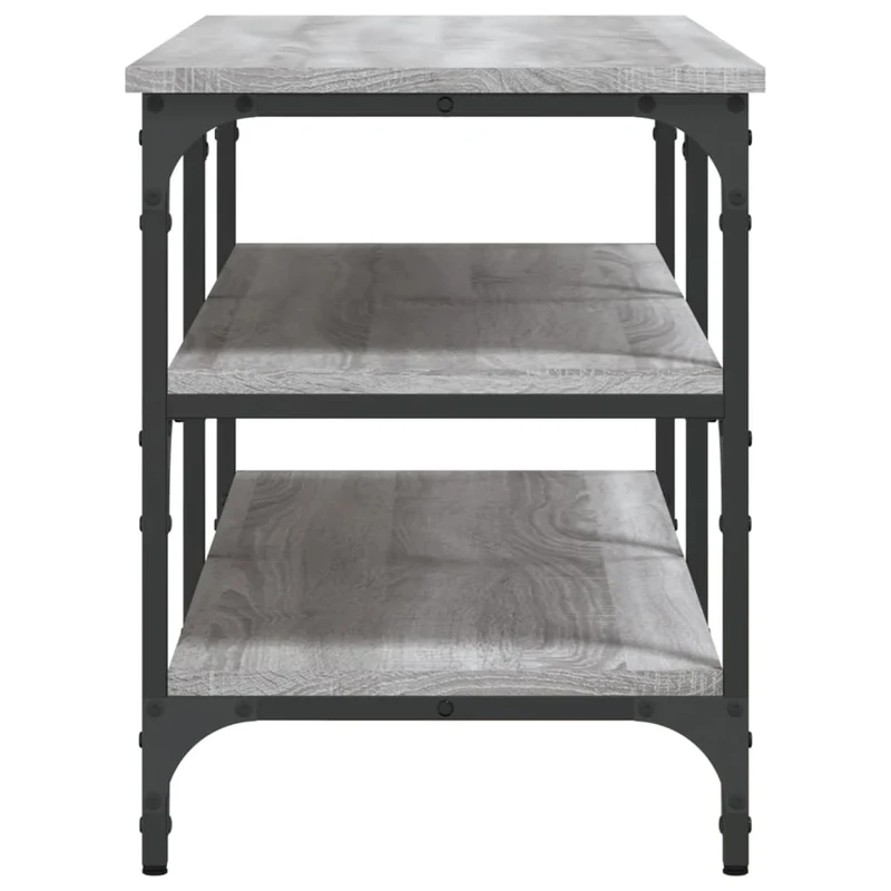 Banc de rangement à chaussures 3 étagères 100 x 38,5 x 49 cm bois d'ingénierie couleur sonoma gris DEC024930