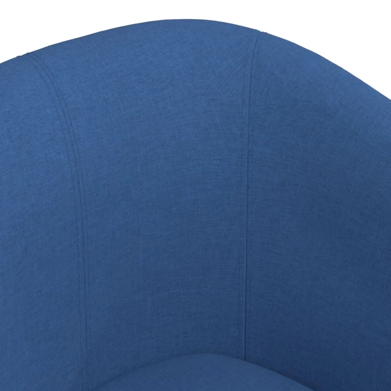 Fauteuil lounge assise confortable design moderne avec repose-pieds en tissu bleu DEC026419