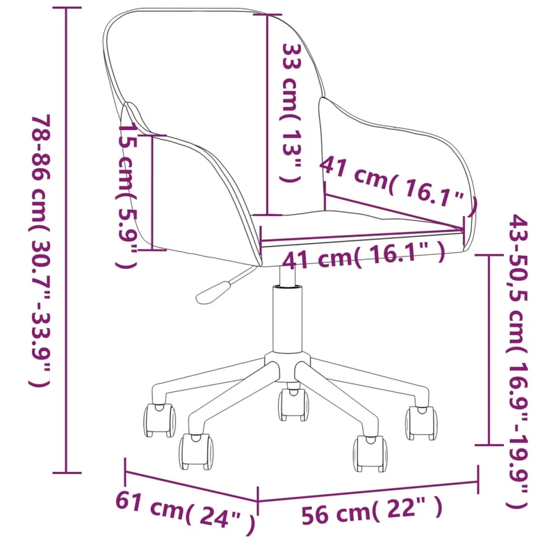 Lot de 2 chaises de salle à manger bureau sur roulettes siège pivotant hauteur réglable en velours gris foncé DEC025253