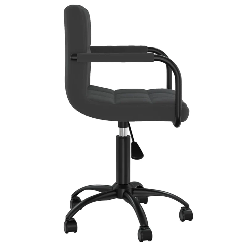 Lot de 2 chaises de salle à manger bureau sur roulettes accoudoirs siège pivotant hauteur réglable en velours noir DEC025287