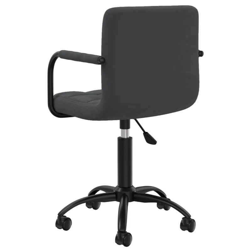 Lot de 2 chaises de salle à manger bureau sur roulettes accoudoirs siège pivotant hauteur réglable en velours noir DEC025287