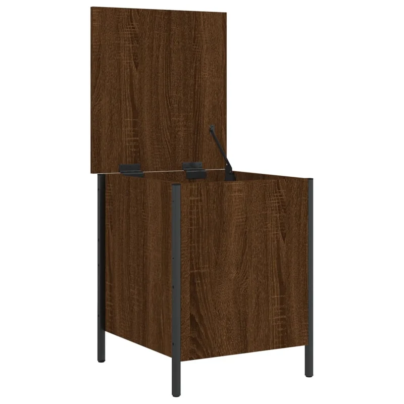 Banc banquette tabouret de rangement 40 x 42,5 x 50 cm bois d'ingénierie couleur chêne marron DEC024734