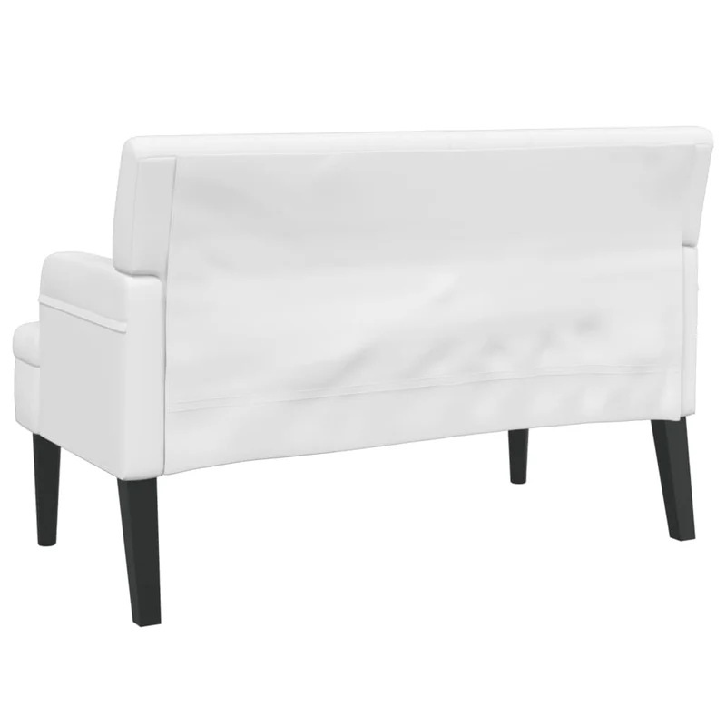 Banquette banc avec dossier capitonné et accoudoirs 112 x 65,5 x 75 cm en PVC blanc DEC024638